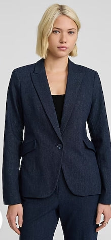 Express Editor Fitted One Button Blazer M
