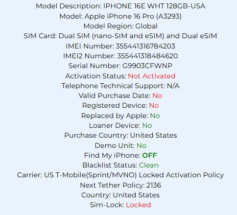 Apple iPhone 16e White 128GB Carrier Locked: T-Mobile