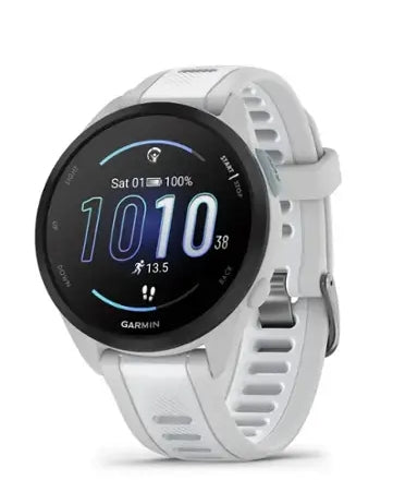 Garmin - Forerunner 165 GPS Smartwatch 43 mm Fiber-Reinforced Polymer - Gray/Whitestone