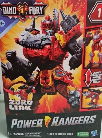 Power Rangers Dino Fury T-Rex Champion Zord Red Action Figure