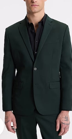 Extra Slim Dark Green Cotton-Blend Suit Jacket 44S