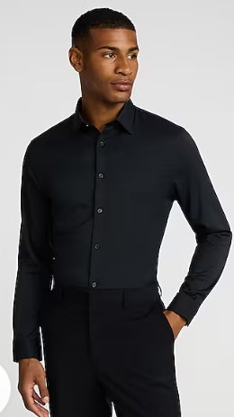 Express Slim Solid Wrinkle-Resistant Everyday Performance Dress Shirt M