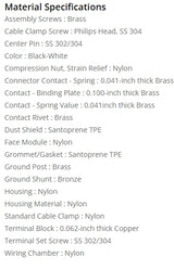 50 Amp, 480 Volt, Black & White Locking Connector, Industrial Grade CS8164C