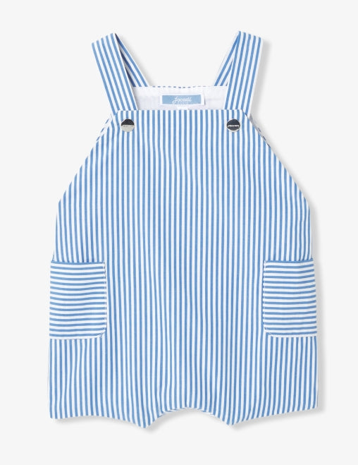 Jacadi Baby boy short overalls - white/blue 6M