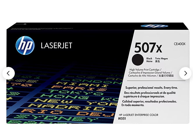HP 507X Black High Yield Toner Cartridge (CE400X)