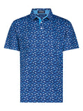 Wtr Lfe - Men's UV50 Sharks Polo, Royal Blue - Size XL
