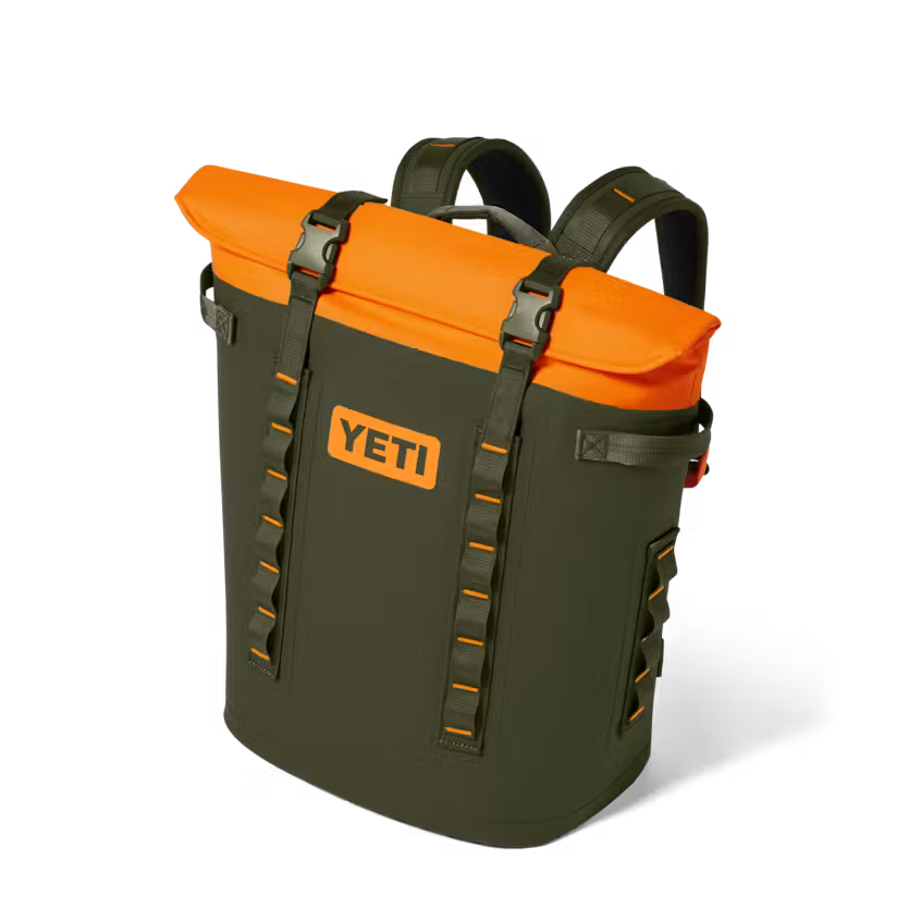 YETI Hopper M20 Backpack Soft Cooler in Olive/King Crab Orange NIB/Sealed