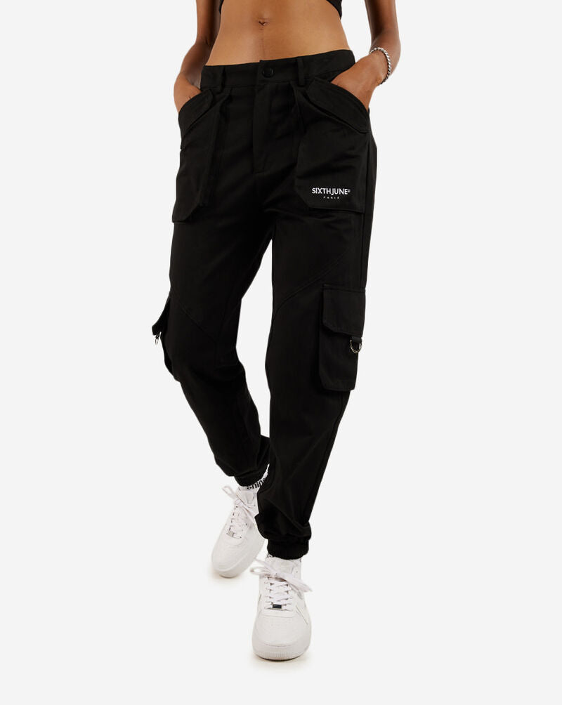 Sixth June Multi Pockets Cargo Pants-Black Black (New)