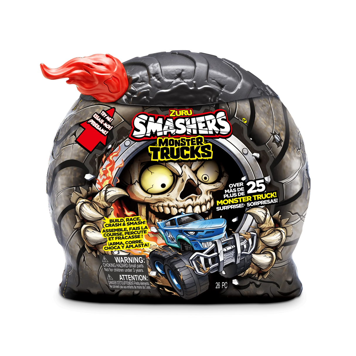 Smashers Monster Truck Surprise (Dino Truck) by ZURU Boys with 25 Surprises Collectible Monster Truck Surprise Smash Slime Sand Compounds Discovery ZURU SMASHERS