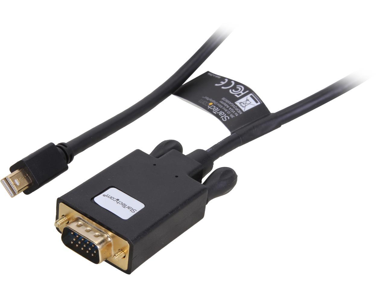 StarTech.com 3' Mini DisplayPort To VGA Adapter Converter Cable, Black