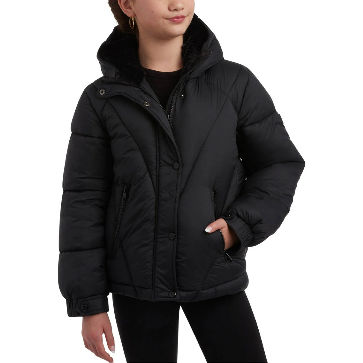 Steve Madden Girls' Winter Coat - Heavyweight Quilted Bubble Puffer Size: 6X