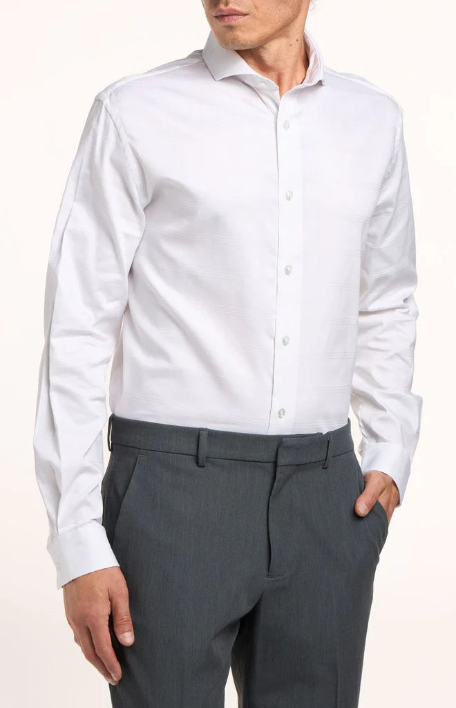 Stone Rose Windowpane Check Long-Sleeve Woven Shirt- Men's Large