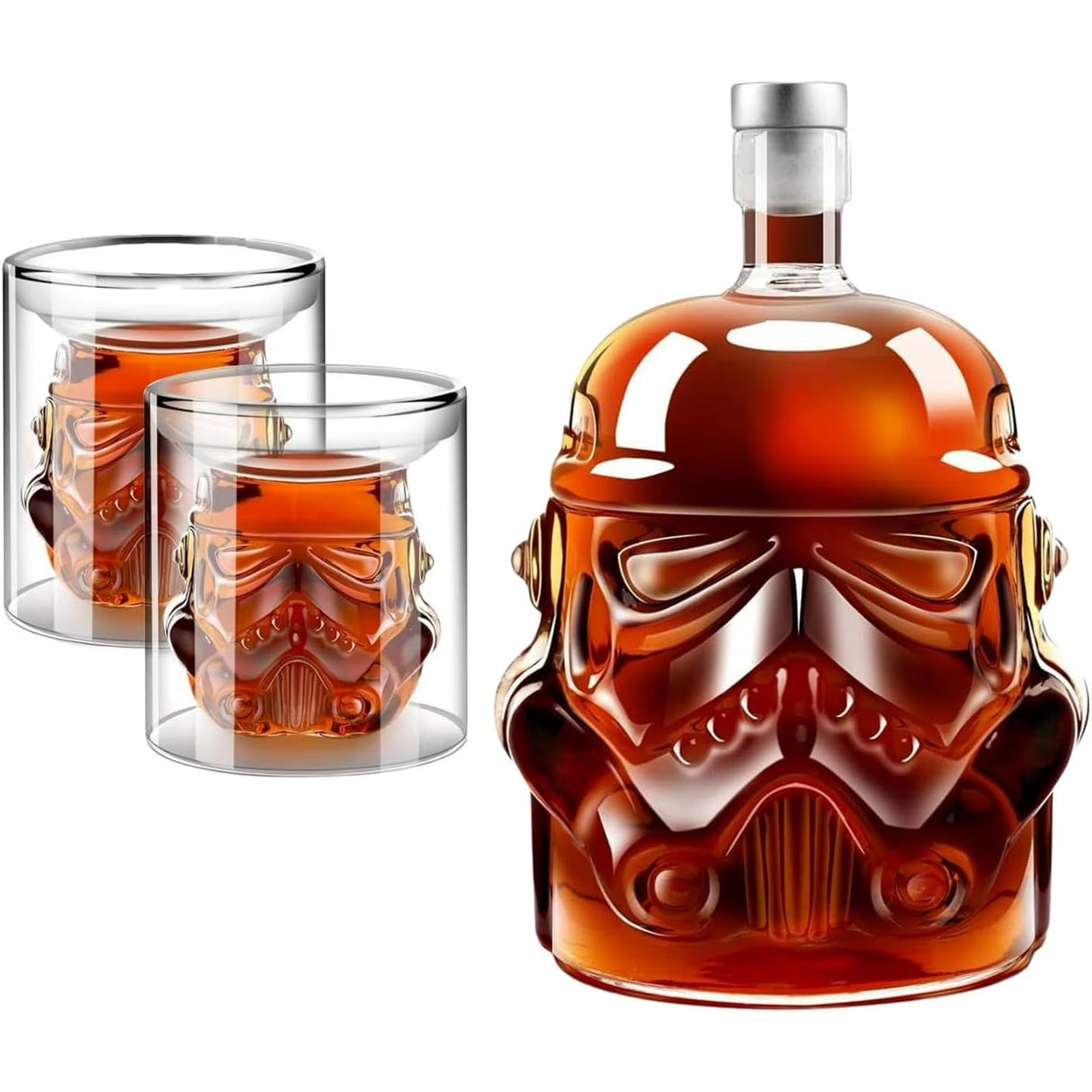 Stormtrooper Creative Whiskey Decanter Set Bottle with 2 Wine Glasses 150ml for liquor, Bourbon, Scotch, Vodka