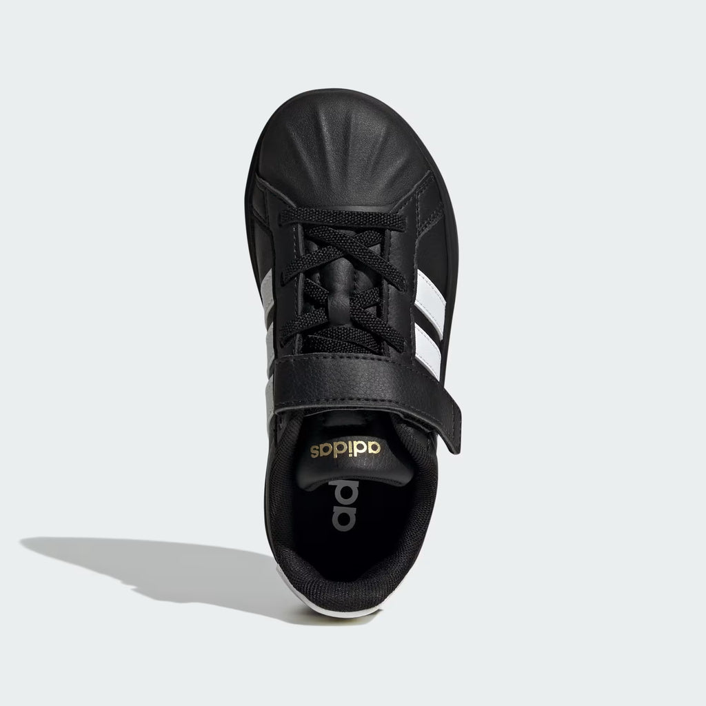 ADIDAS - Kids Unisex "Streettalk" Shoes, Core Black / Cloud White / Gold Metallic - 2Y