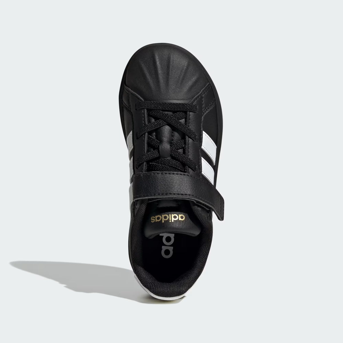 ADIDAS - Kids Unisex "Streettalk" Shoes, Core Black / Cloud White / Gold Metallic - 2Y