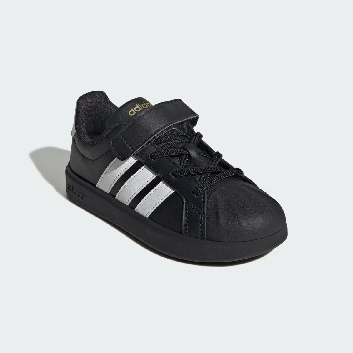 ADIDAS - Kids Unisex "Streettalk" Shoes, Core Black / Cloud White / Gold Metallic - 2Y