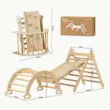 Tiny Land Pikler Triangle Set - Wooden Montessori Climbing Set for Toddler (Natural)