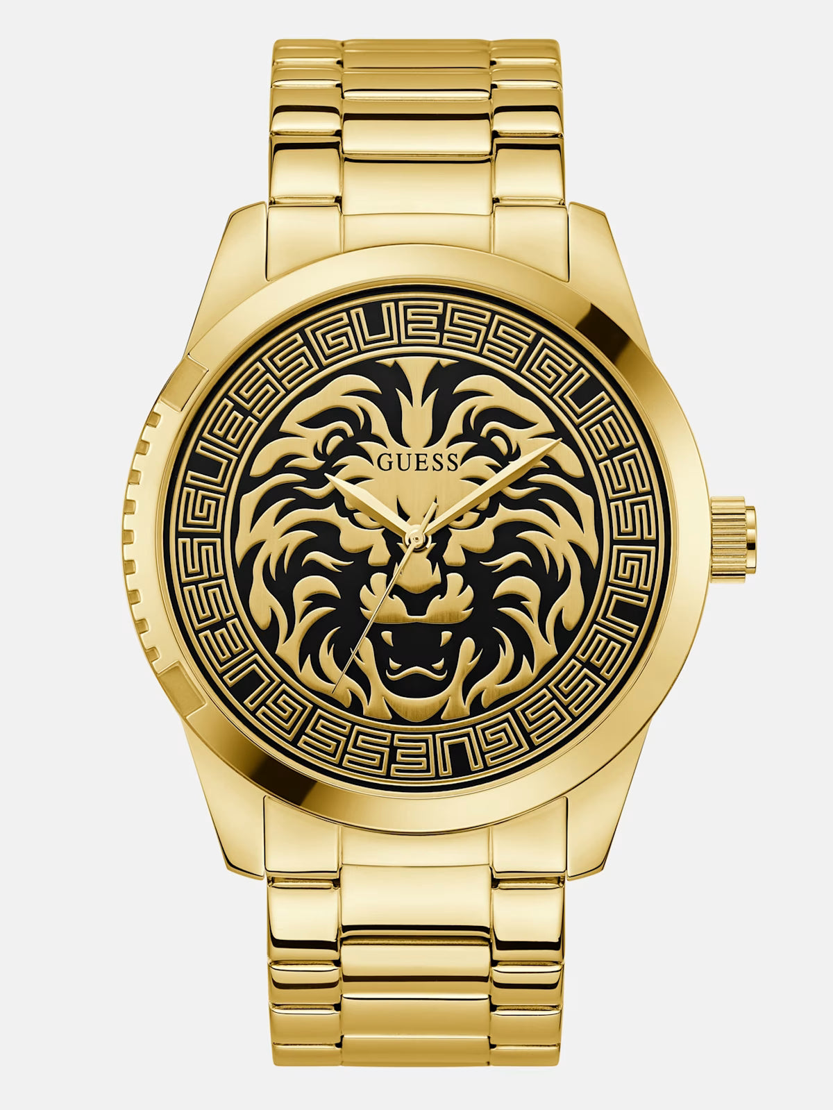 Guess Gold-Tone Lion Analog Watch