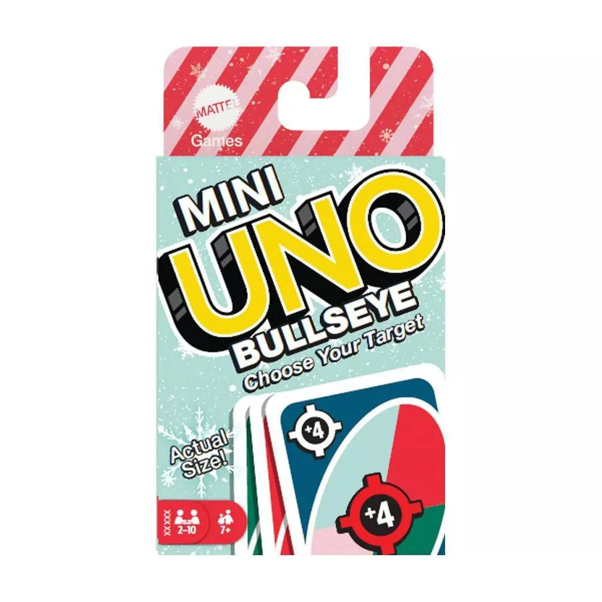 UNO Mini Bullseye Card Game with Smaller Cards & Special Rule for Kids & Family Nights, Travel & Parties