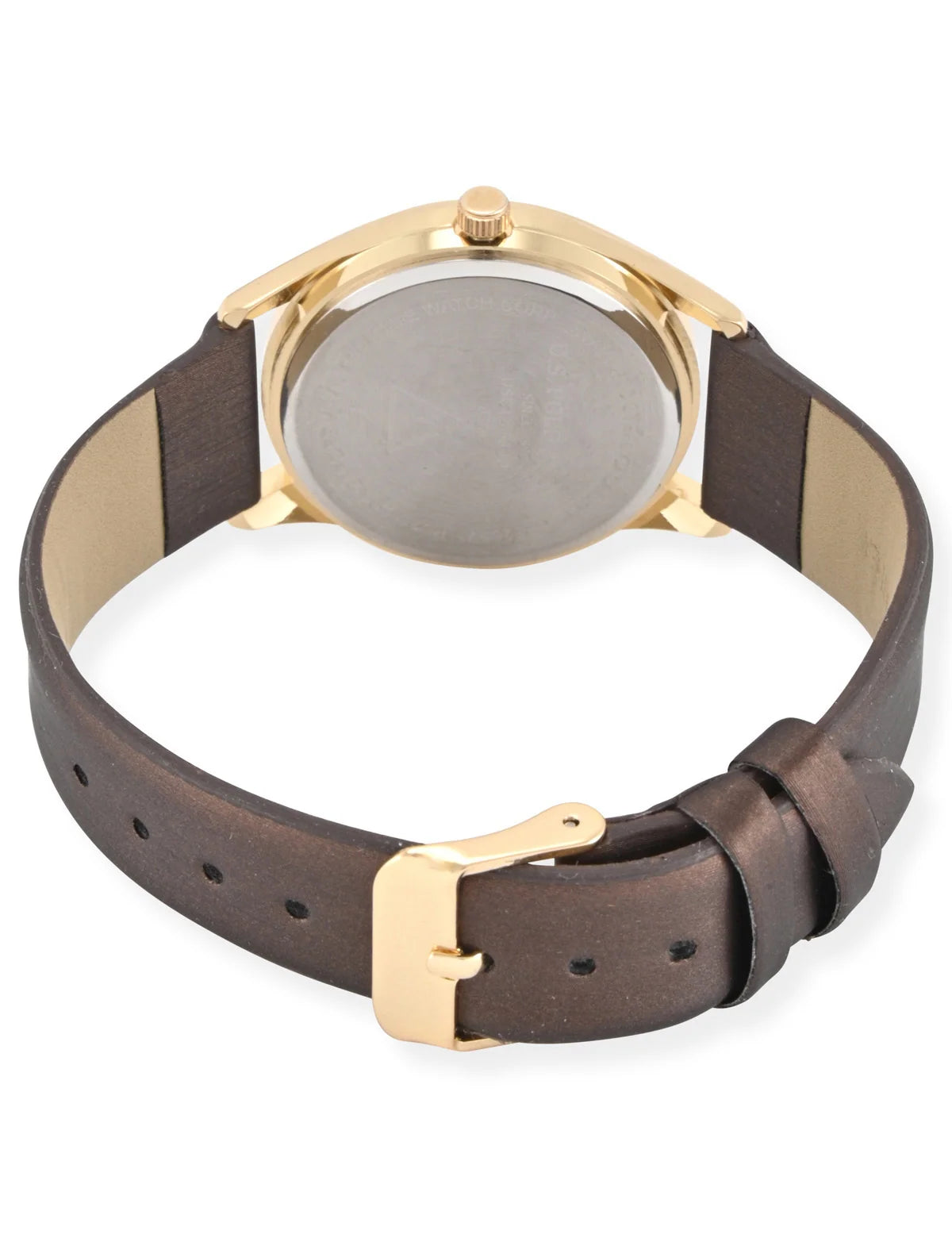 U.S. Polo Assn. Women's Brown Strap Watch with Gold-Tone Accents