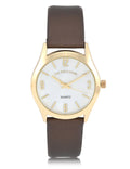 U.S. Polo Assn. Women's Brown Strap Watch with Gold-Tone Accents