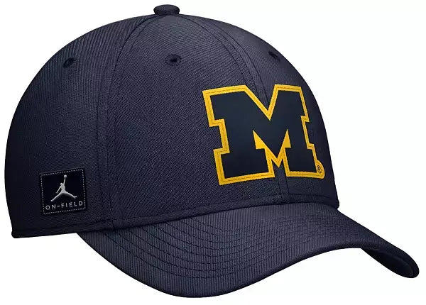 U of M Wolverines Nike Jordan Rise on Field Men's Hat - Navy - L/XL