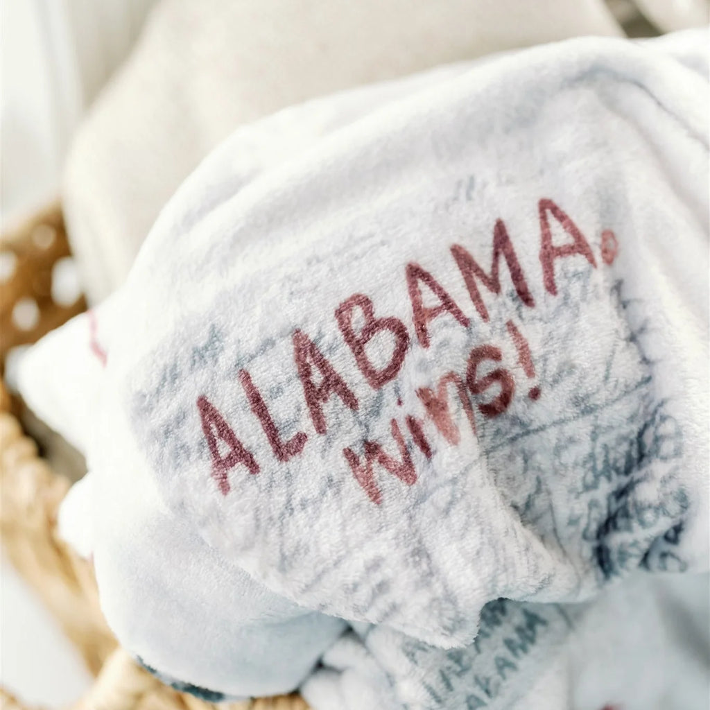 GRACEFULLY MADE ART - University of Alabama Flannel Fleece Blanket - 50 x 60 in