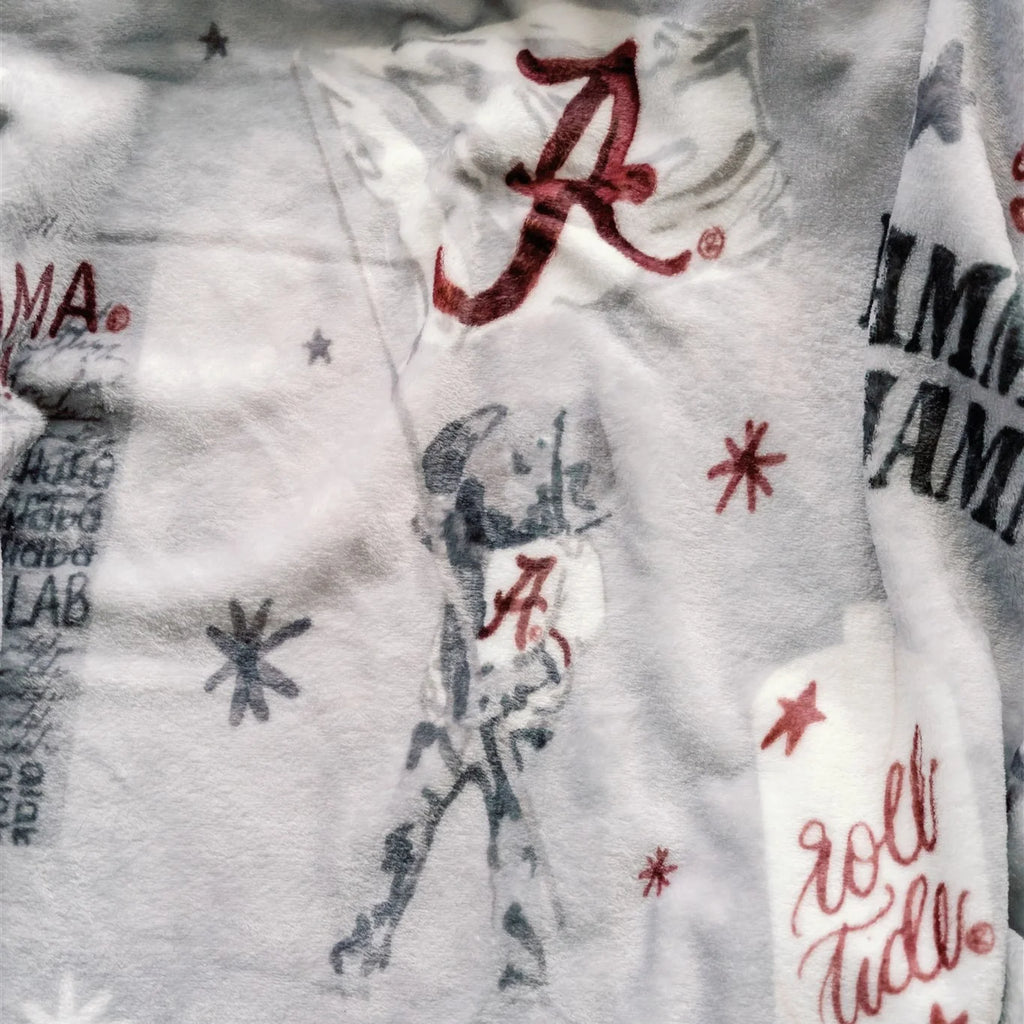 GRACEFULLY MADE ART - University of Alabama Flannel Fleece Blanket - 50 x 60 in