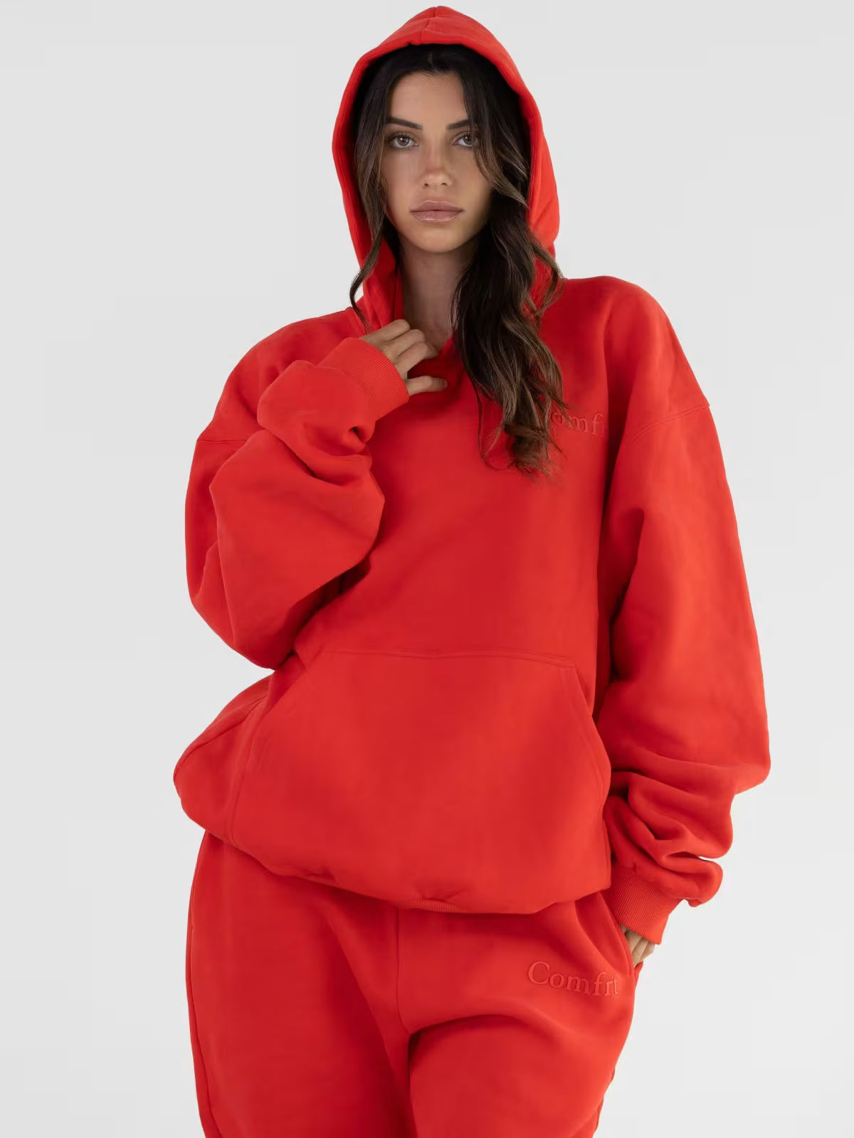 Comfrt Minimalist Hoodie - Crimson 2XL