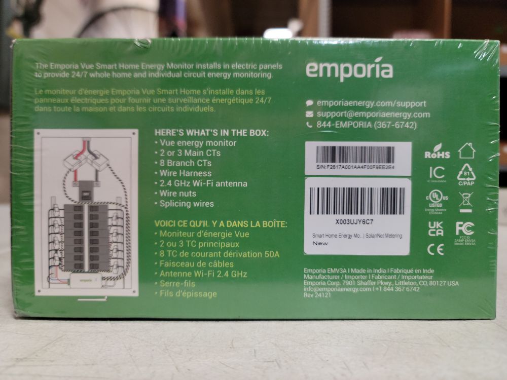 EMPORIA VUE 3 Smart Home Energy Monitor - 8 Sensors