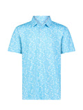 WTR LFE - Men's UV50 Vacation Performance Polo, Aqua - Sz Medium