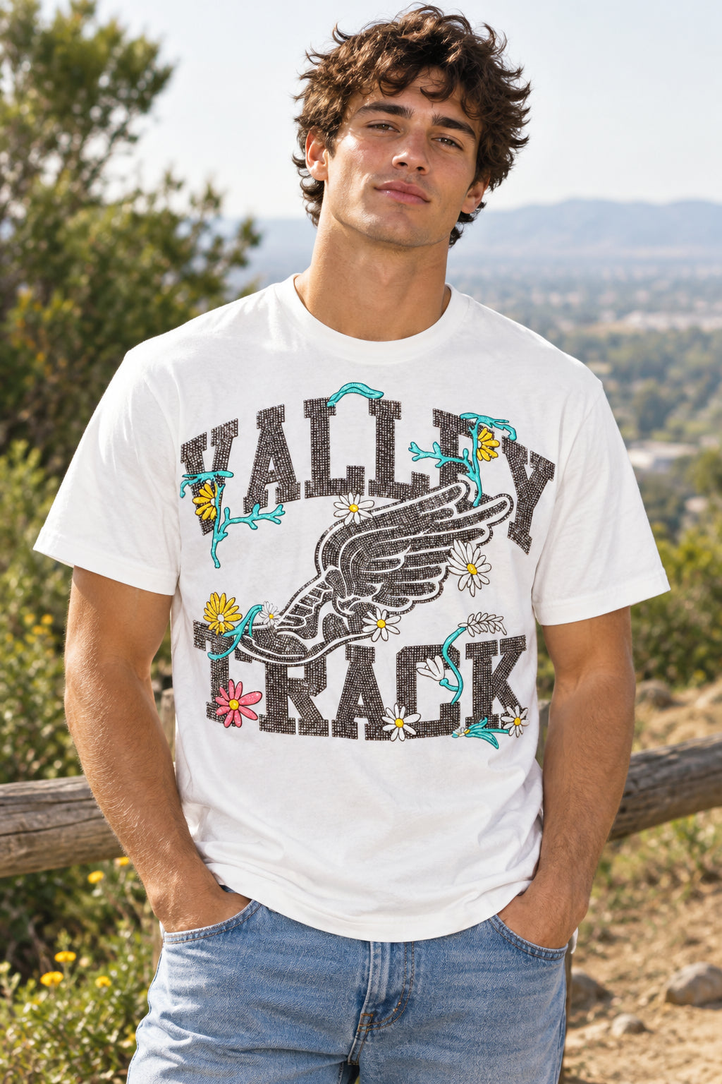 VALLEY Vale Forever WHITE BLING Rhinestone TEE Size XLarge ( Unisex)