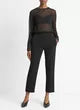 Vince Velvet-Trim Pull-On Pant, Black     New