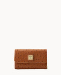 Dooney & Bourke Ostrich Flap Wallet , Caramel
