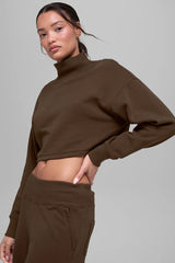 ALO YOGA Cropped Serenity Coverup Espresso Size: L