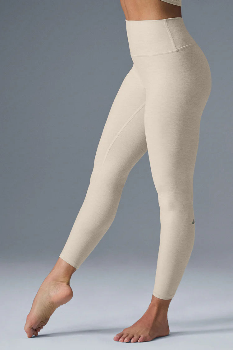 alo yoga - Alosoft High-Waist 7/8 Highlight Legging(Size: XS , Color: Oatmeal/Heather)