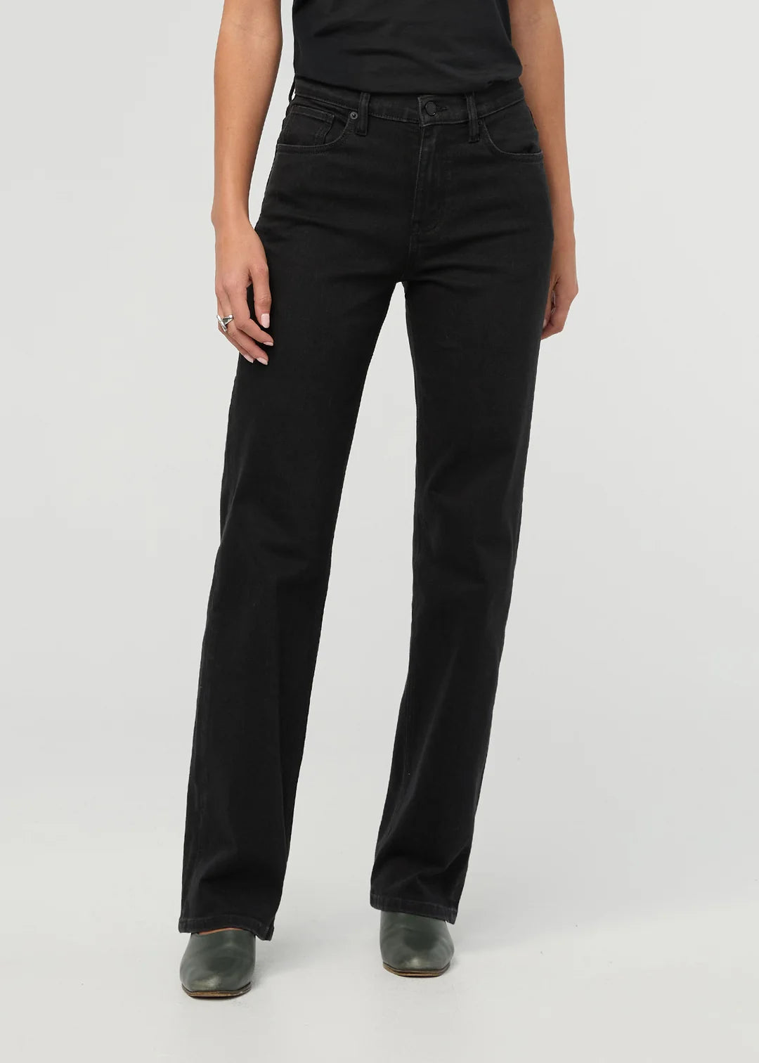 DU/ER Performance Denim+ High Rise Straight - Black- Women's 31