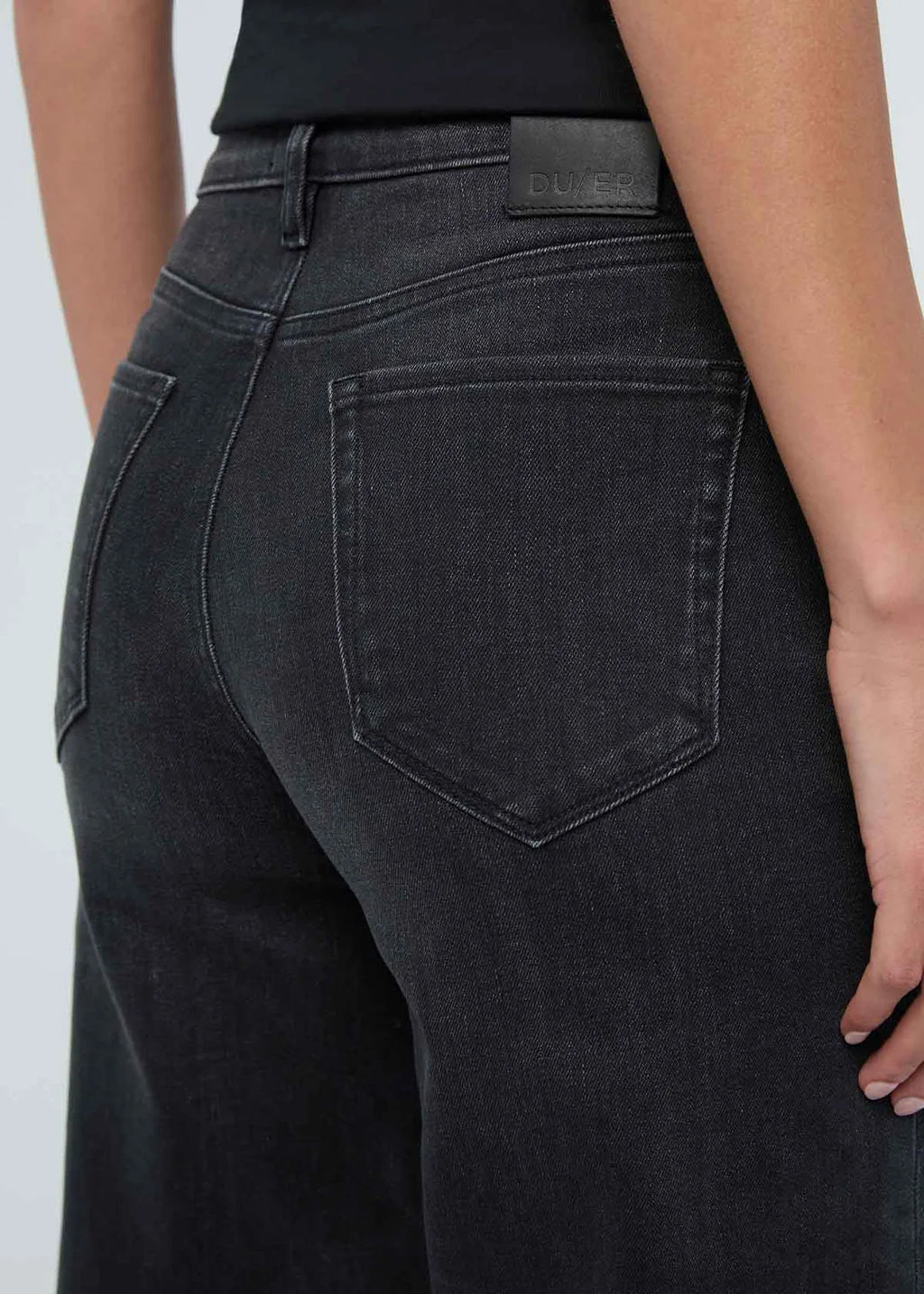 DU/ER Performance Denim+ High Rise Wide Leg - Faded Black- Women's 31