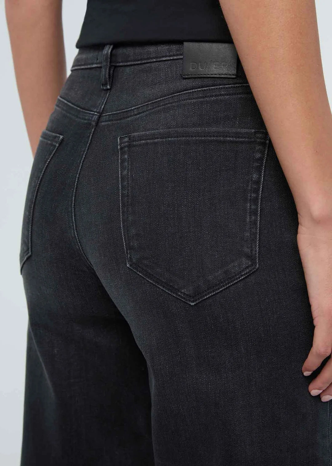 DU/ER Performance Denim+ High Rise Wide Leg - Faded Black- Women's 31