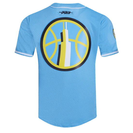 MEN'S WNBA CHICAGO SKY MESH BUTTON DOWN SHIRT - L