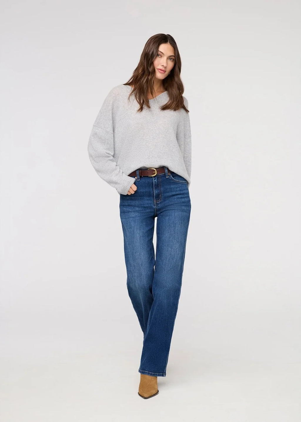 DU/ER Performance Denim+ High Rise Straight - Blue Maize- Women's 26