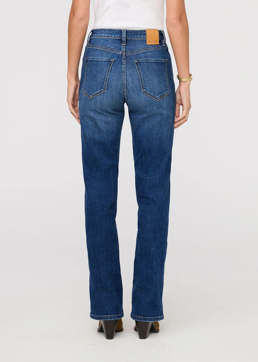 DU/ER Performance Denim+ High Rise Straight - Blue Maize- Women's 26