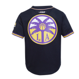 WNBA LOS ANGELES SPARKS MESH MEN'S BUTTON DOWN SHIRT: LG