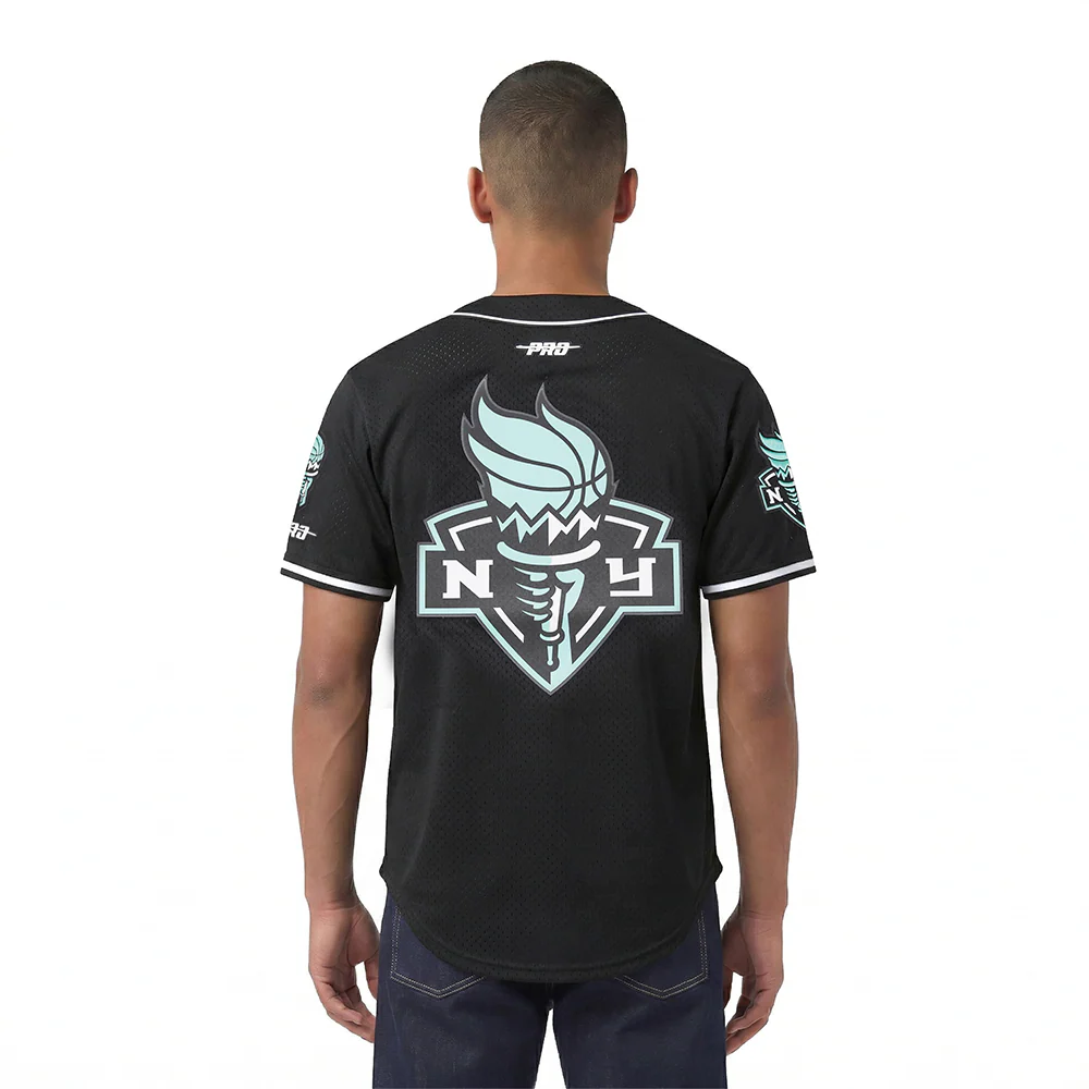 WNBA NEW YORK LIBERTY MESH MEN'S BUTTON-DOWN SHIRT- SIZE: LG