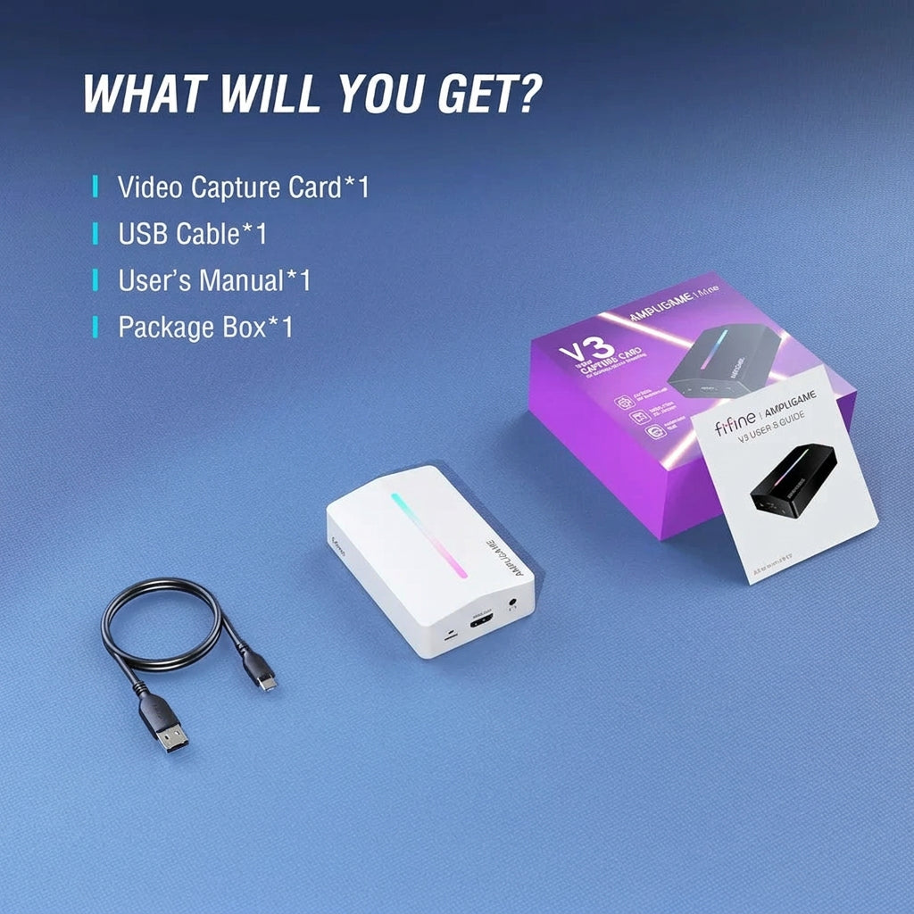 FIFINE AmpliGame V3 4K/2K/1080P HD Capture Card with RGB