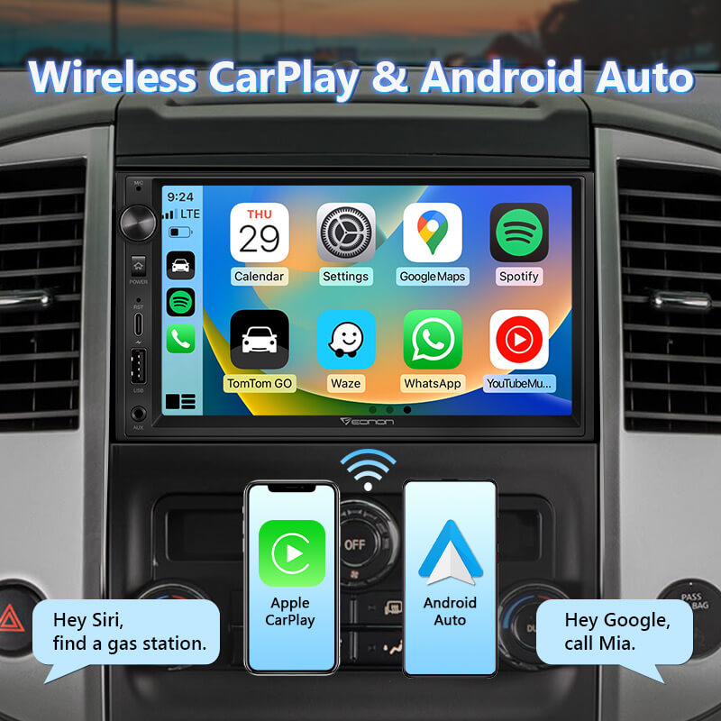 Eonon 7 Inch QLED Linux Double Din Car Stereo Support Wireless CarPlay & Android Auto & Type-C USB Fast Charge Car Radio Model No. X3  $169.99 (New Open Box)