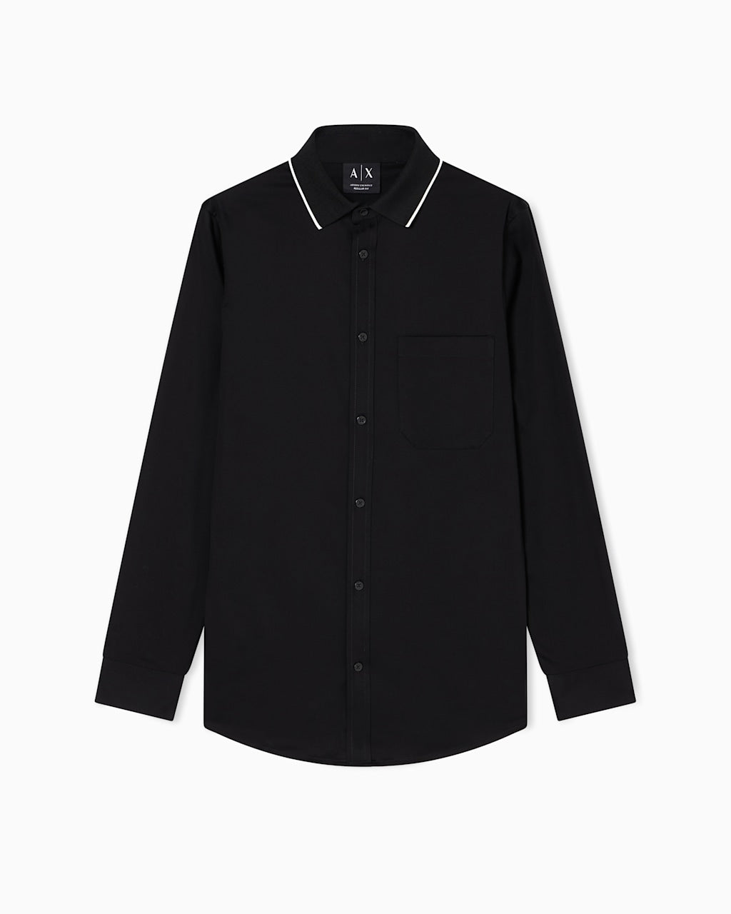 Armani Exchange-Stretch cotton shirt with contrasting profiles-XL