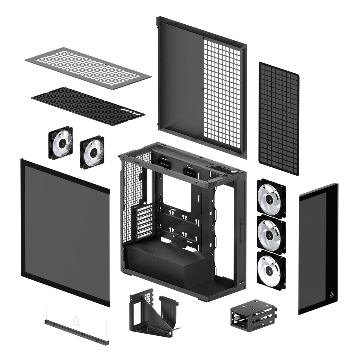 ARCTIC Xtender VG Tempered Glass eATX Full Tower Computer Case - Black