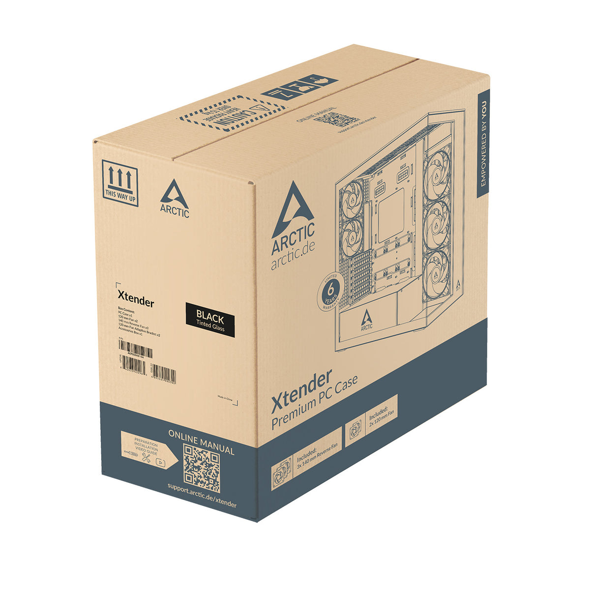 ARCTIC Xtender VG Tempered Glass eATX Full Tower Computer Case - Black