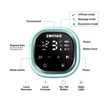 Zomee Z2 Double Electric Breast Pump , Teal